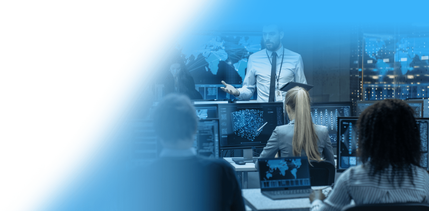 Group of professionals working on cyber security penetration testing